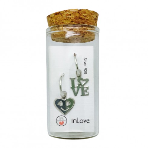Κρίκοι Καρδούλα Love - Ασήμι 925